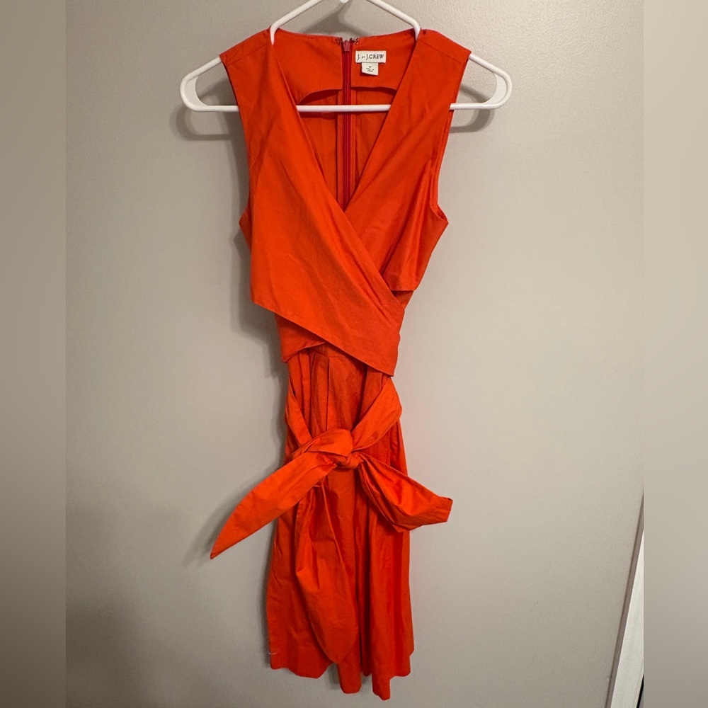 Elegant Orange Wrap Dress